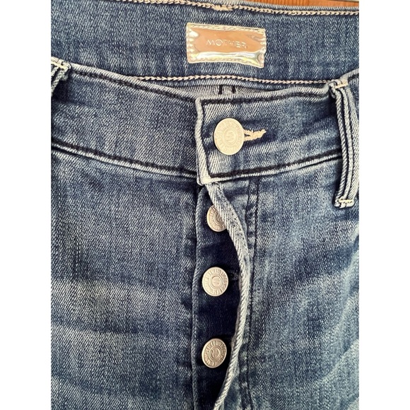 Mother Stunner Ankle Fray Buttonfly in Graffiti Girl Jeans 27 - Picture 5 of 11